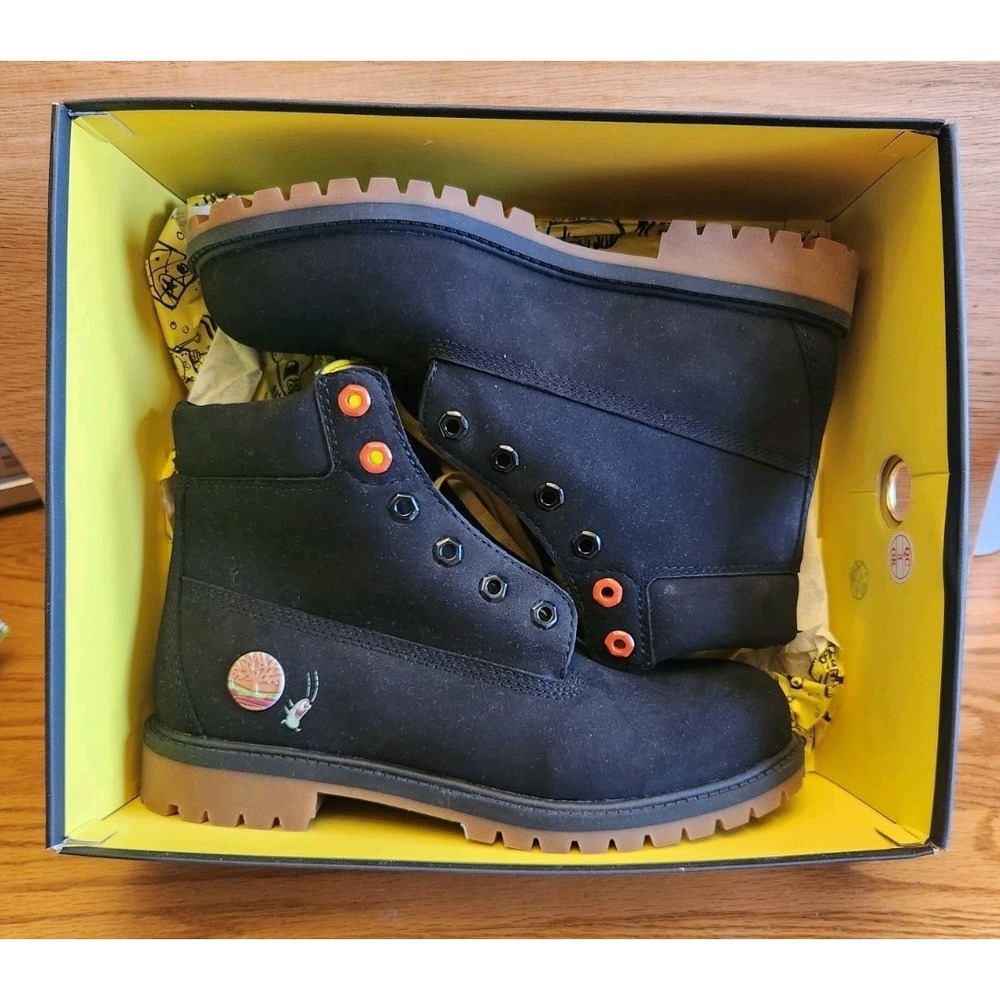Size‎ 6.5 Men's Timberland SpongeBob Boots Black Yellow Limited Edition Juniors